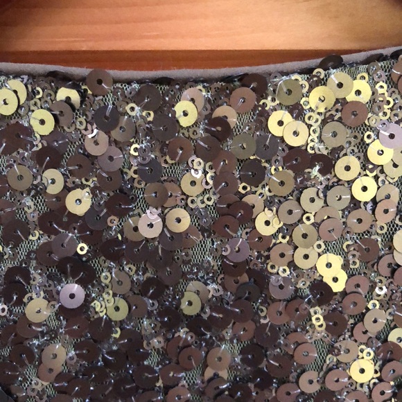 Vince Camuto Gold Green Sequin Dress Sheath S - Picture 5 of 9